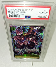 One Piece 2024 OP10 JP JPN Monkey D. Luffy 111 Alternate Art PSA 10