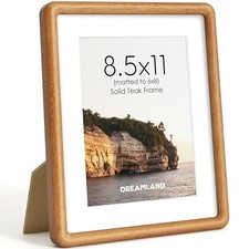  8.5x11 Picture Frame,Photo Frame 8.5x11 | Tempered Glass USA-Sourced Teak Wood