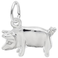 Charms Sterling Silver Pig Charm