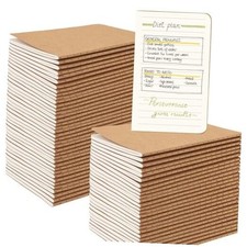 64PCS Mini Notebooks Bulk, 3.5" x 5.5", 60 Pages Paper Small Brown Lined