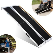 Yescom Portable Wheelchair Ramp Aluminum 6FT Folding Threshold 600LBS Capacity