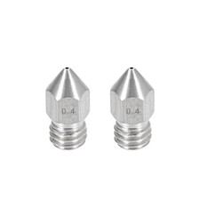 0.4mm 3D Printer Nozzle, Fit for MK8, for 1.75mm Filament Stainless Steel 2PC