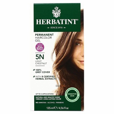 Herbatint Permanent Herbal Hair Color Gel 5N Light Chestnut 4.56 Ounce