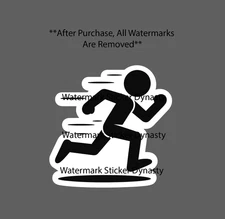 Stick Figure Running Sticker Waterproof Decal Sprint Track Health Gym Gift NEW