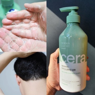 DERMA&MORE Ceramide Deep Cleansing Shampoo 600ml Hypoallergenic Scalp Care KOREA