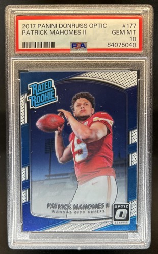 2017 Panini Donruss Optic Patrick Mahomes II RC Rated Rookie #177 Chiefs PSA 10