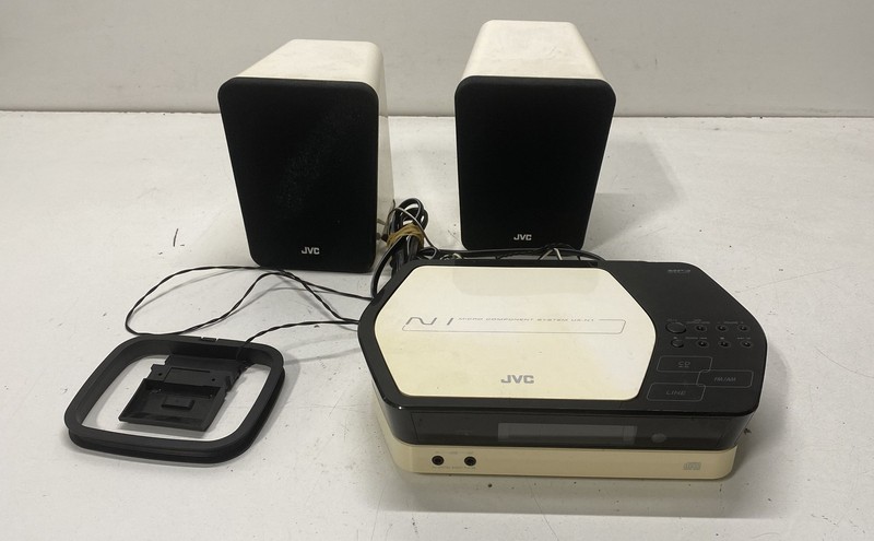 Vintage JVC UX-N1 Micro Component System CD Player MP3 FM/AM Radio White Tested