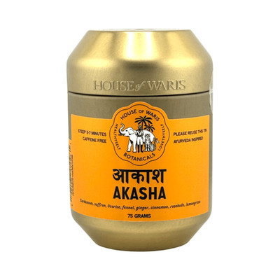 HOUSE OF WARIS 75g tin of AKASHA Loose leaf, Caffeine free Tea