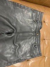 Men  s Genuine Leather Pants Black Size 38 Classic 5 Pocket Stylish Casual Trouse