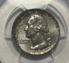 1958 D WASHINGTON QUARTER PCGS MS 66 / TONED