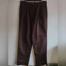 Men's 36" x 34" vintage dark brown Dockers chino pants cotton pleated tapered