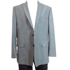 Chaps Sport Coat Mens-48 All-Year Blue/Gray Plaid NEW