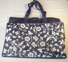 REUSABLE SHOPPING TRAVEL TOTE BAG Flower Print