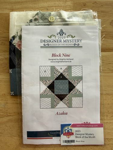 AZALEA ~ Fat Quarter Shop 2023 Designer Mystery BOM 9 Pattern & Pre Made Block
