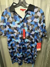 NEW Redvanly Dawson Polo Shirt Men’s Medium Camo Print Performance Golf Tuxedo