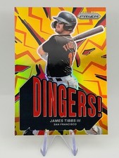 2025 PANINI PRIZM JAMES TIBBS III DINGERS RED PRIZM /199 RC #25 GIANTS