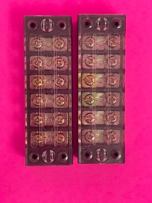 Tend TB25-6 Solid-type Terminal Block, 25A 600V, 6-Position Fixed Strip Lot of 2