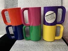 Lot of 6 Vintage Plastic Stacking Mugs, HELLE...