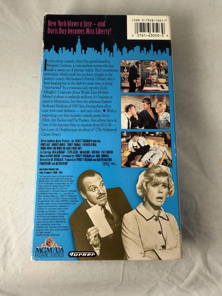 Where Were You When the Lights Went Out? (VHS, 1993, MGM) 1968 Doris Day Comedy - Image 2 of 3