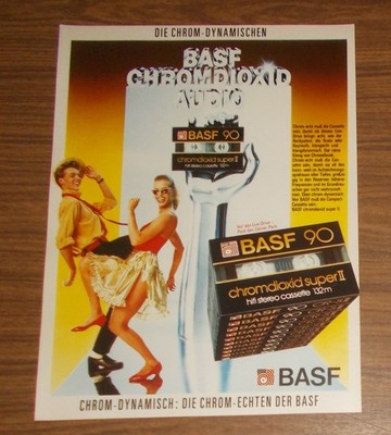 Seltene Werbung BASF chromdioxid super II hifi stereo cassette #2 1983