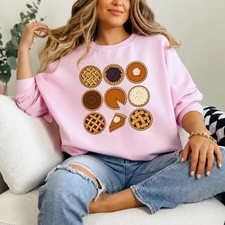 Thanksgiving Pie Sweatshirt Pumpkin Lover Crewneck Fall Dessert Food Gift