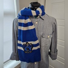 WIZARDING WORLD HARRY POTTER RAVENCLAW SCARF BLUE  GREY CREST UNISEX ADULT OS
