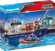 PLAYMOBIL 70769 Cargo Ship with Boat city action Brand new in sealed box