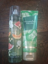 Bath and Body Works Cucumber Melon Body Cream 8oz and Mist 8oz Set of 2 NEW