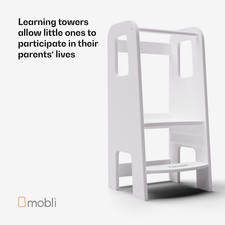 Torre di apprendimento bambini pieghevole sedia per apprendimento Montessori aiuto cucina calpestio bambini 2 in 1 avorio