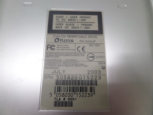 Plextor PX-504UF USB 2.0 / IEEE1394 Fireware External Writer DVD+/-RW CD-RW - Picture 7 of 7