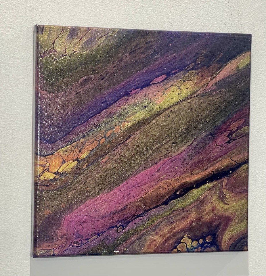 Original Abstract Fluid Art 12"x12" Signed Canvas Modern ART eBay