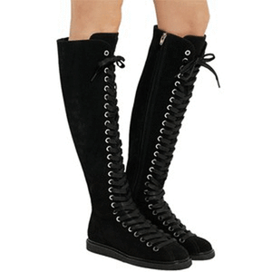 Alexander Wang Emmanuel de ante con Cordones Cremallera botas Altas a Rodilla Alexander Wang Emmanuel de ante con Cordones Cremallera botas Altas a Rodilla