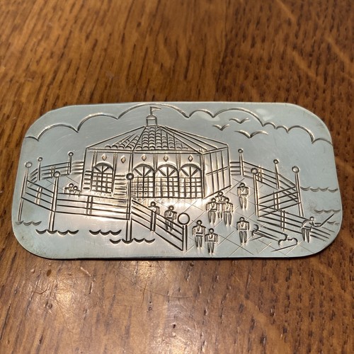 Benson Manygoats Vintage Sterling Silver Fabricated Brooch Ocean Scene 3” Ae