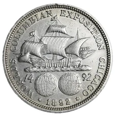 1892 Columbian Exposition Silver Half Dollar XF / AU FIRST MINTED COMMEMORATIVE!