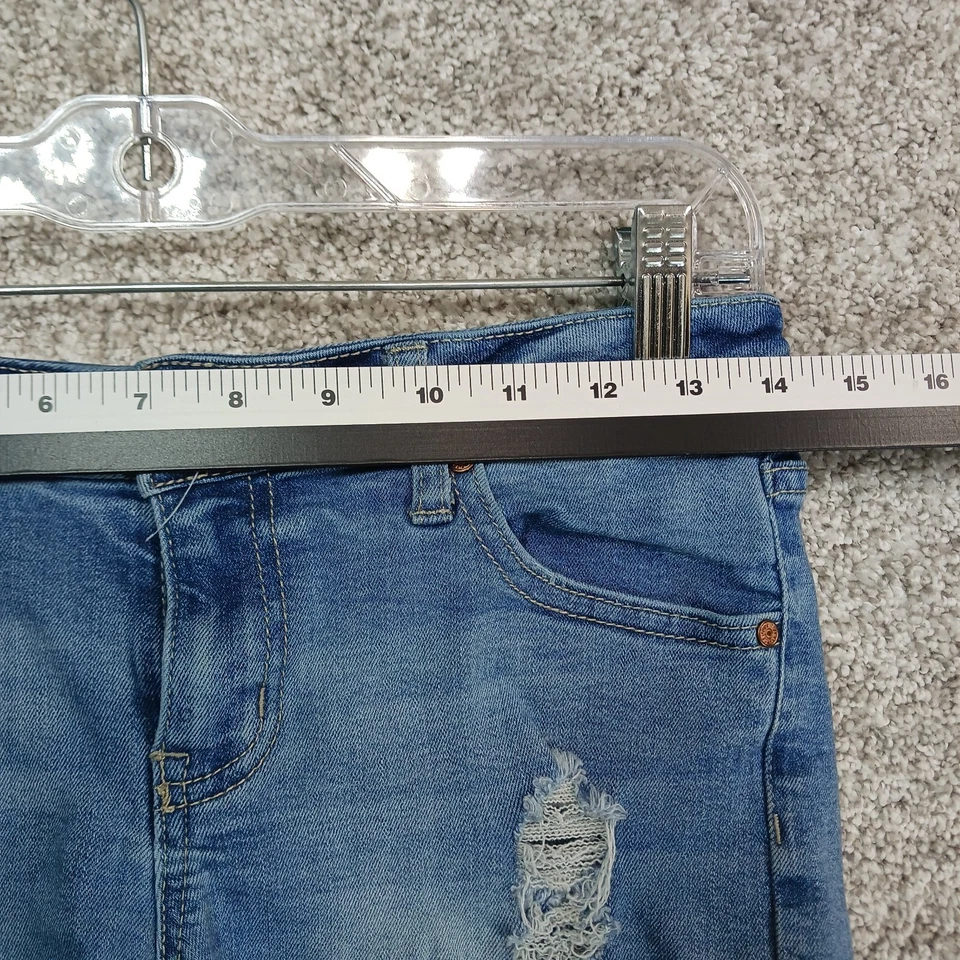 Celebrity Pink Shorts Womens 5/27 Blue Denim Low Rise Ripped Cuffed Cut Off - Image 4 of 4