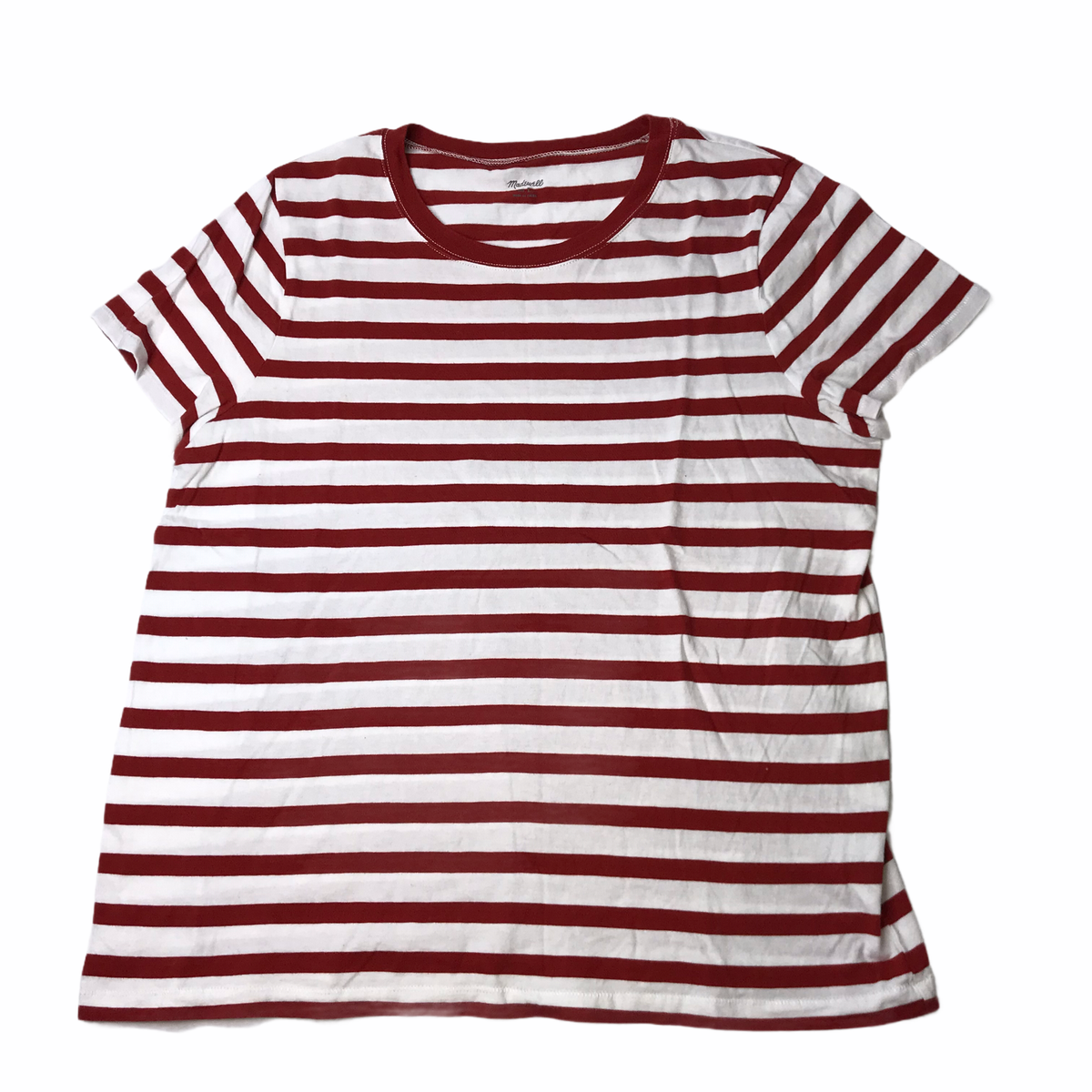 madewell red and white striped shirt