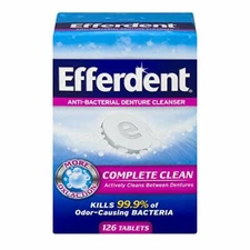 Efferdent Denture Cleanser Tablets,Clean And Kills 99.9% of bacteria 126 Tablets