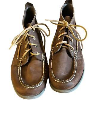 Factory Chukka Boots Brown Leather Metal Eyelets BA031 - Main Image