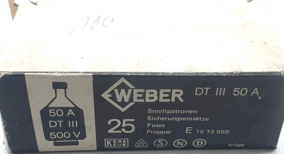 Weber 50 A DT III 500 V Fuse Block New Original Packaging * 25 Pieces * - Image 4 of 4