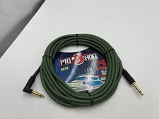 Pig Hog Vintage Instrument Cable PCH20JGRR 20ft 1/4"-1/4" Jamaican Green