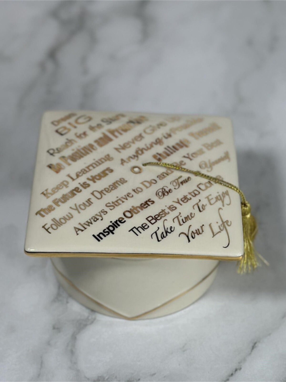 Lenox Gold Plating Doctor's Hat Novelty Graduation Treasure Box Collectible Rare