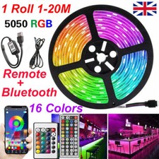 1-20M LED Strip Lights 5050 RGB Colour Changing Tape Cabinet Kitchen Lighting 51