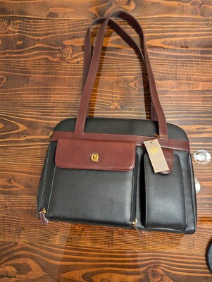 Charles-Hubert Paris Two Tone Satchel Bag Black Leather Tote Bag