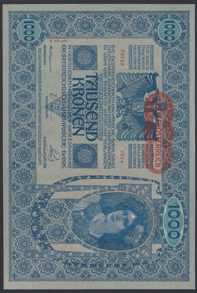 Austria 1000 kronen 1902 1919 DÖ P61(2) II Auflage Block 2824 aUNC/UNC - Image 4 of 4