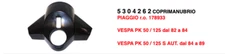5304262 complete dashboard door handlebar cover Vespa PK 50 / 125 S AUT 1984-1989