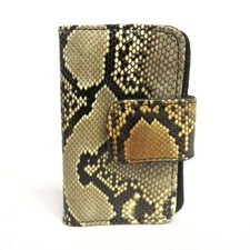 NEW GENUINE SAND PYTHON,SNAKE SKIN KEY CHAIN WALLET WITH GOLD HARDWARE