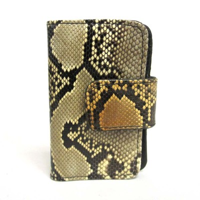 NEW GENUINE SAND PYTHON,SNAKE SKIN KEY CHAIN WALLET WITH GOLD HARDWARE