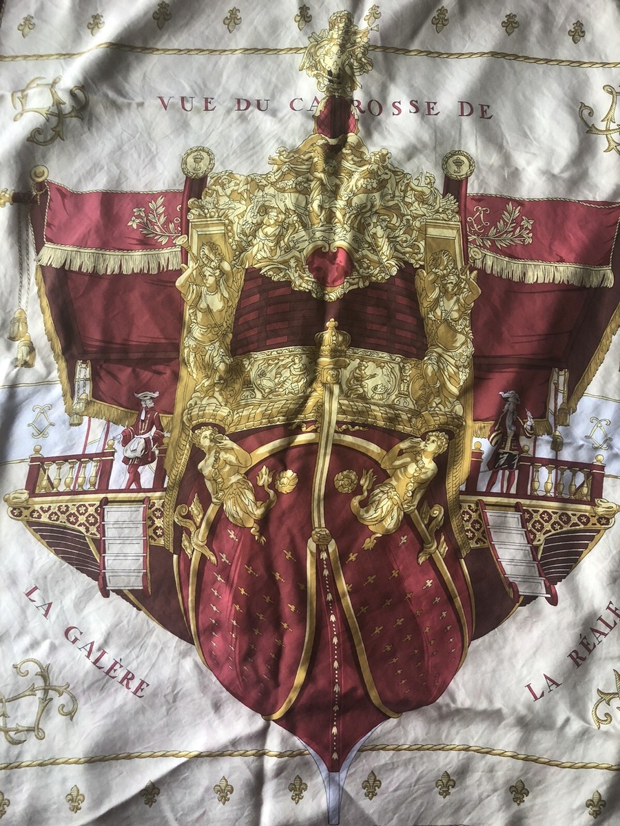 Hermes-Paris 100% silk Vue Du Carosse De La Galere La Reale