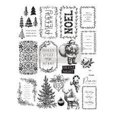 ReDesign Prima Stamps for Crafting MERRY AND BRIGHT Decor Clear Stamp DIY Craft