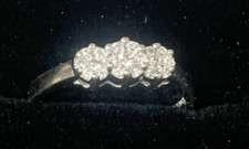14k White Gold Diamond Ring  Engagement  Size 6.75  2.0 grams  B55